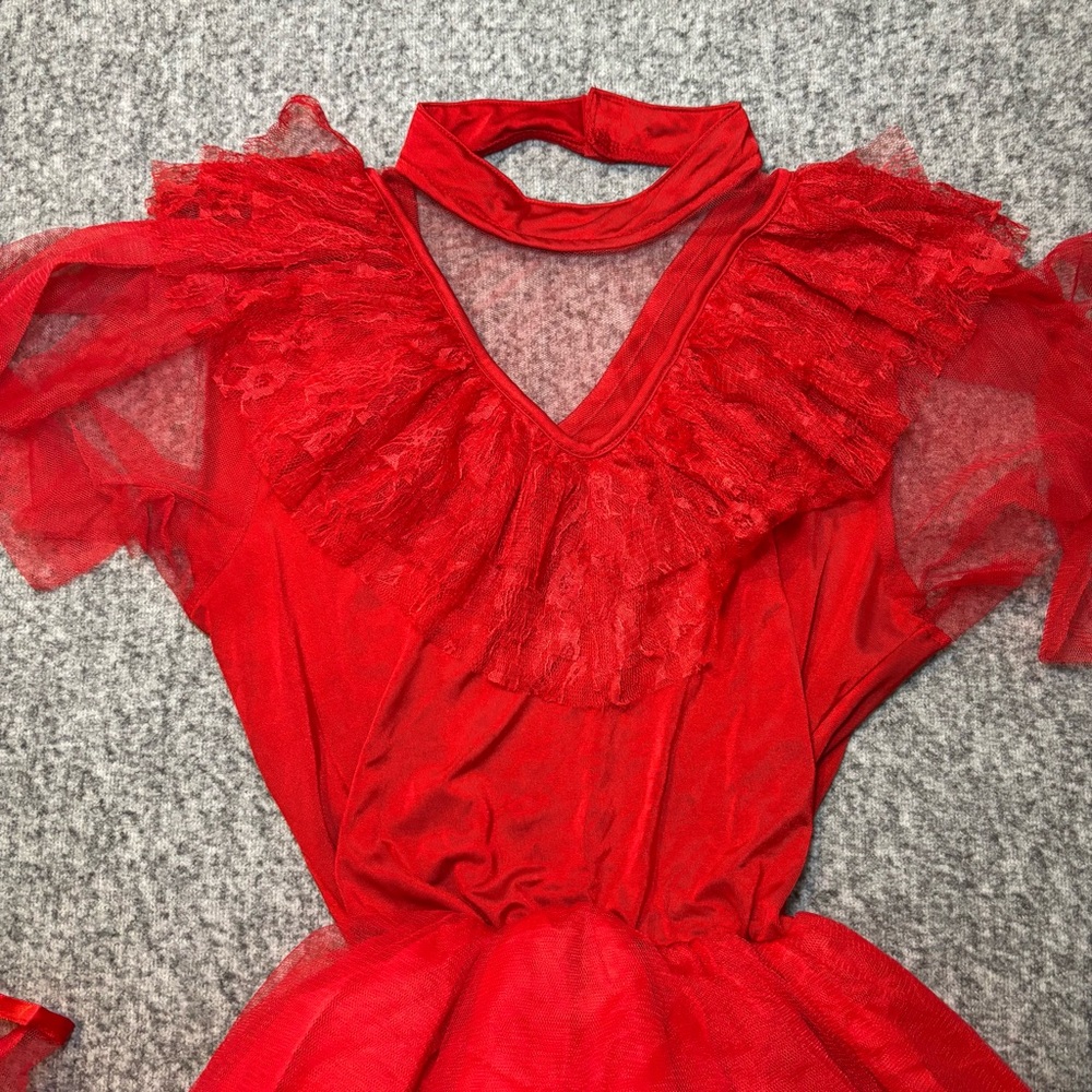 Lydia Deetz Beetlejuice Red Wedding Dress Costume Women’s M Cosplay Set - Picture 4 of 14